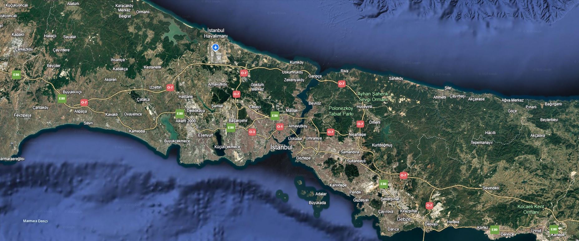 İstanbul uydu görüntüsü